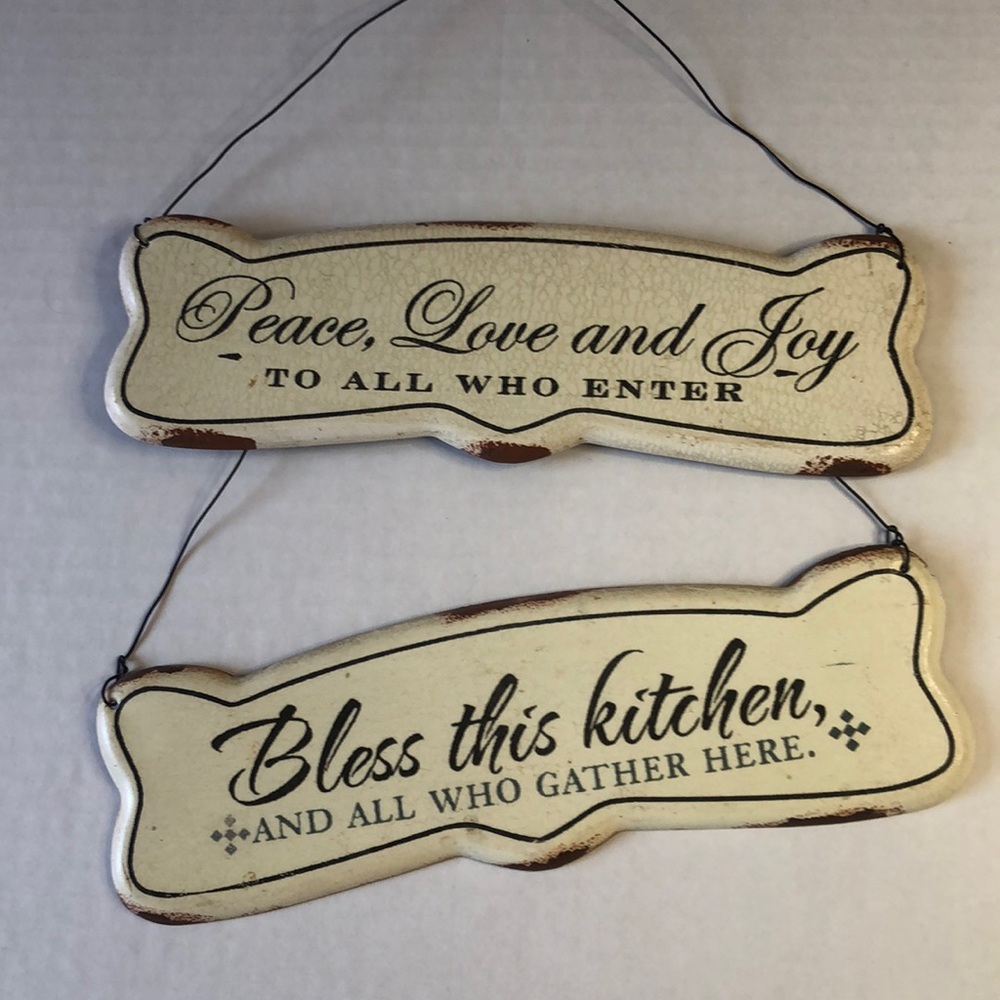Set of 2 Lovely Sentiment Wall Hangings.